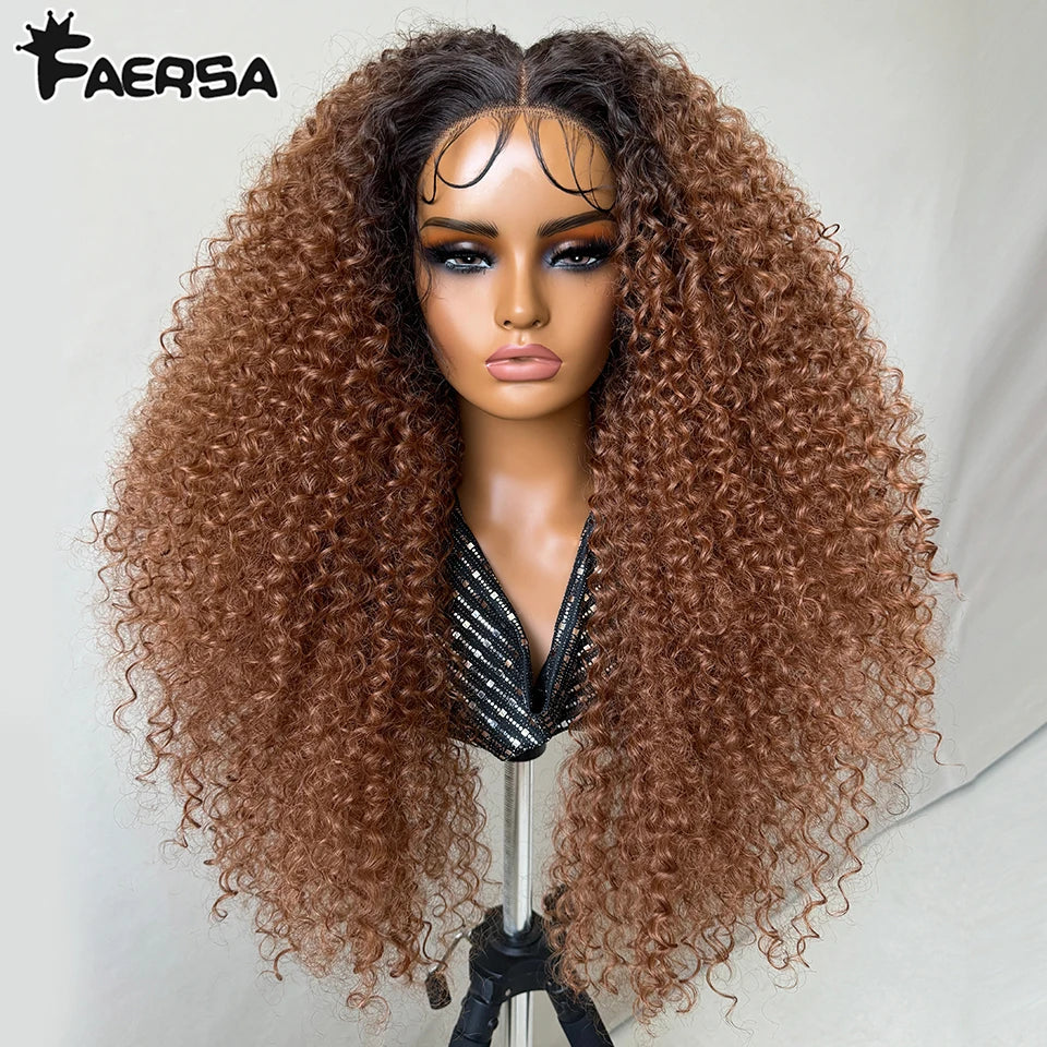 24 Inch Jerry Curl Synthetic Lace Wigs Ombre Burgundy Kinky Curly Wigs For Afro Female Black Latisha Lace Front Wigs For Woman