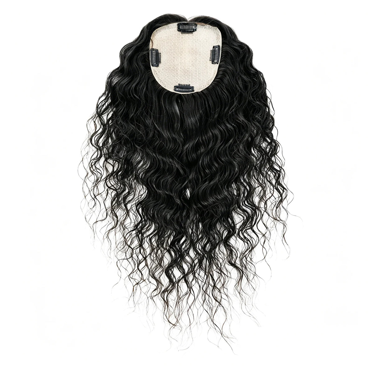 Curly Brown 12x13cm European Virgin Human Hair Topper Natural Realistic Scalp Silk Base Hair Extension With Clip In for Women