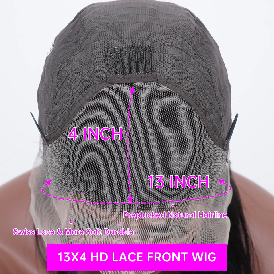 Chocolate Brown Deep Wave 13x6 Lace Front Wig Wig Human Hair Water Wave 250% Density Curly Wig Human Hair Brown Wigs Pre Plucked