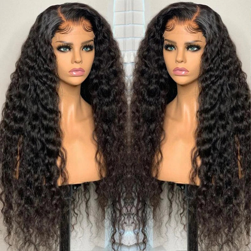 Brazilian 13x6 Kinky Curly Lace Front Wig Human Hair 13x4 HD Transparent Lace Frontal Wigs for Women Deep Wave 4x4 Closure Wig