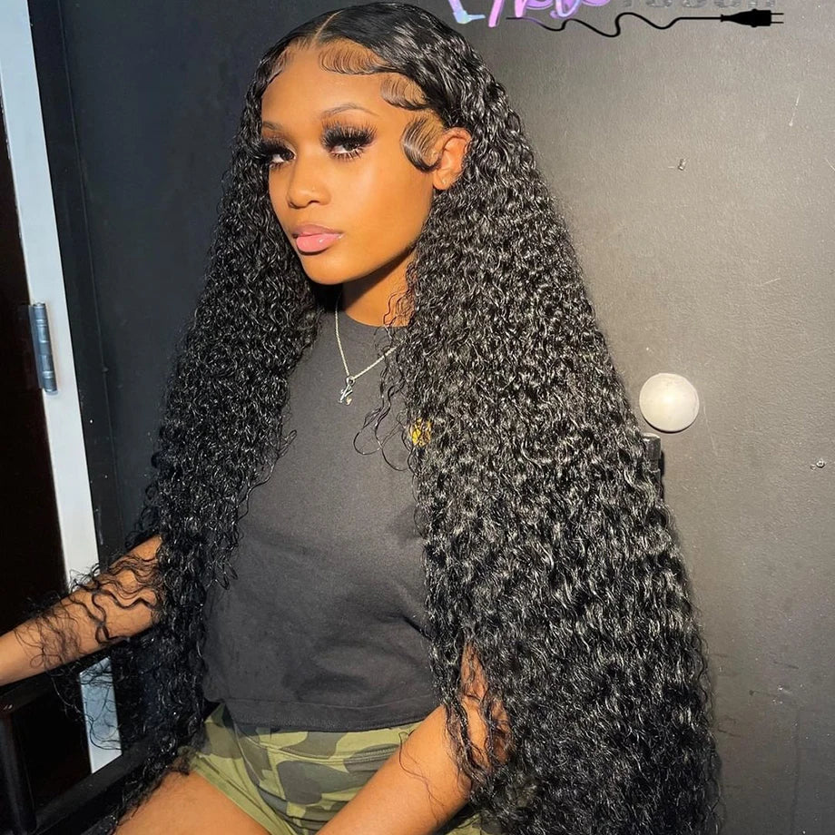 Brazilian 13x6 Kinky Curly Lace Front Wig Human Hair 13x4 HD Transparent Lace Frontal Wigs for Women Deep Wave 4x4 Closure Wig