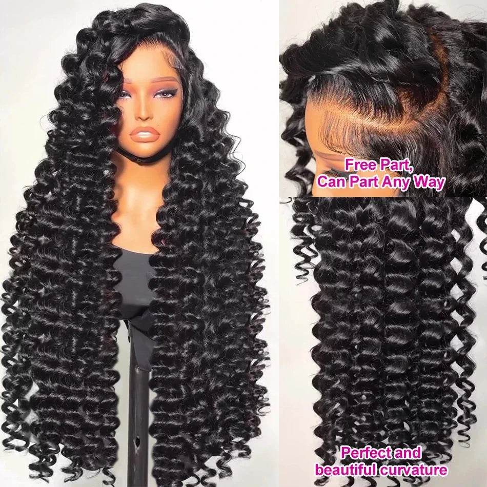 250 Density Burmese Curly Hair Wig 30 40 Inch Loose Wave 13x6 HD Lace Front Human Hair Wigs 13x4 Deep Wave Frontal Wig For Women