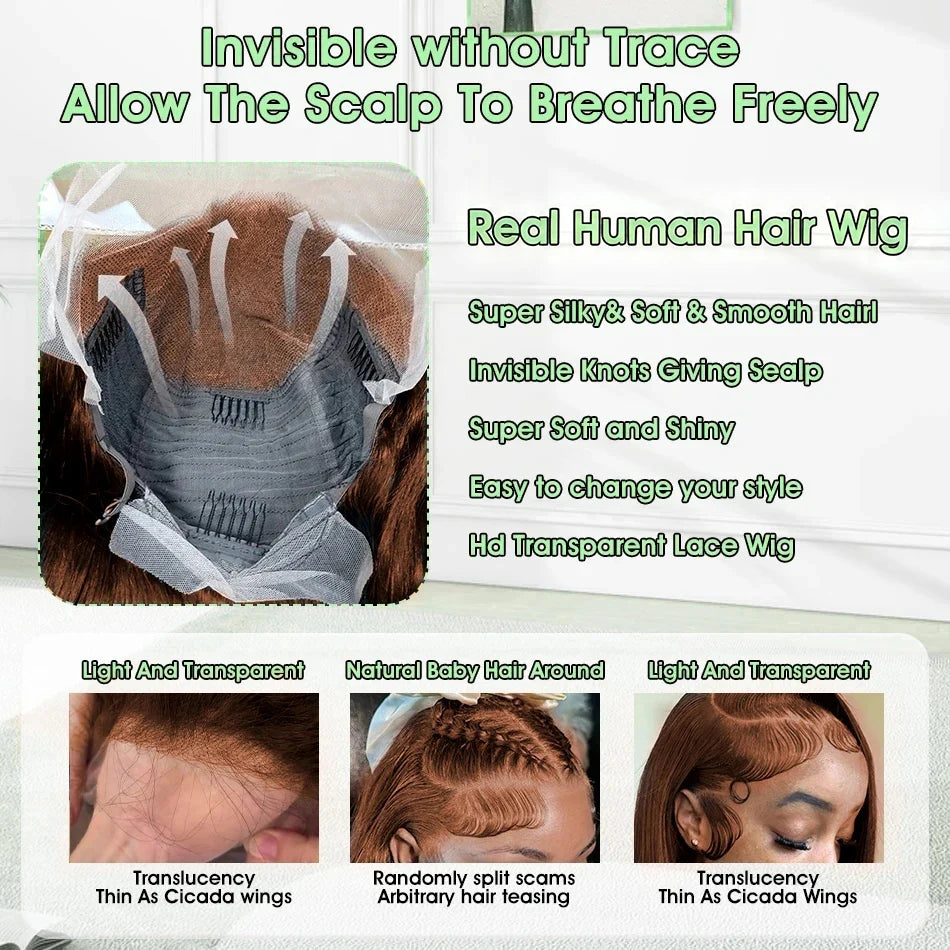 250 Density Chocolate Brown Deep Wave Human Hair Wig 30 38 Inch Transparent Lace Frontal Wigs 13x6 Lace Front Water Curly Wigs