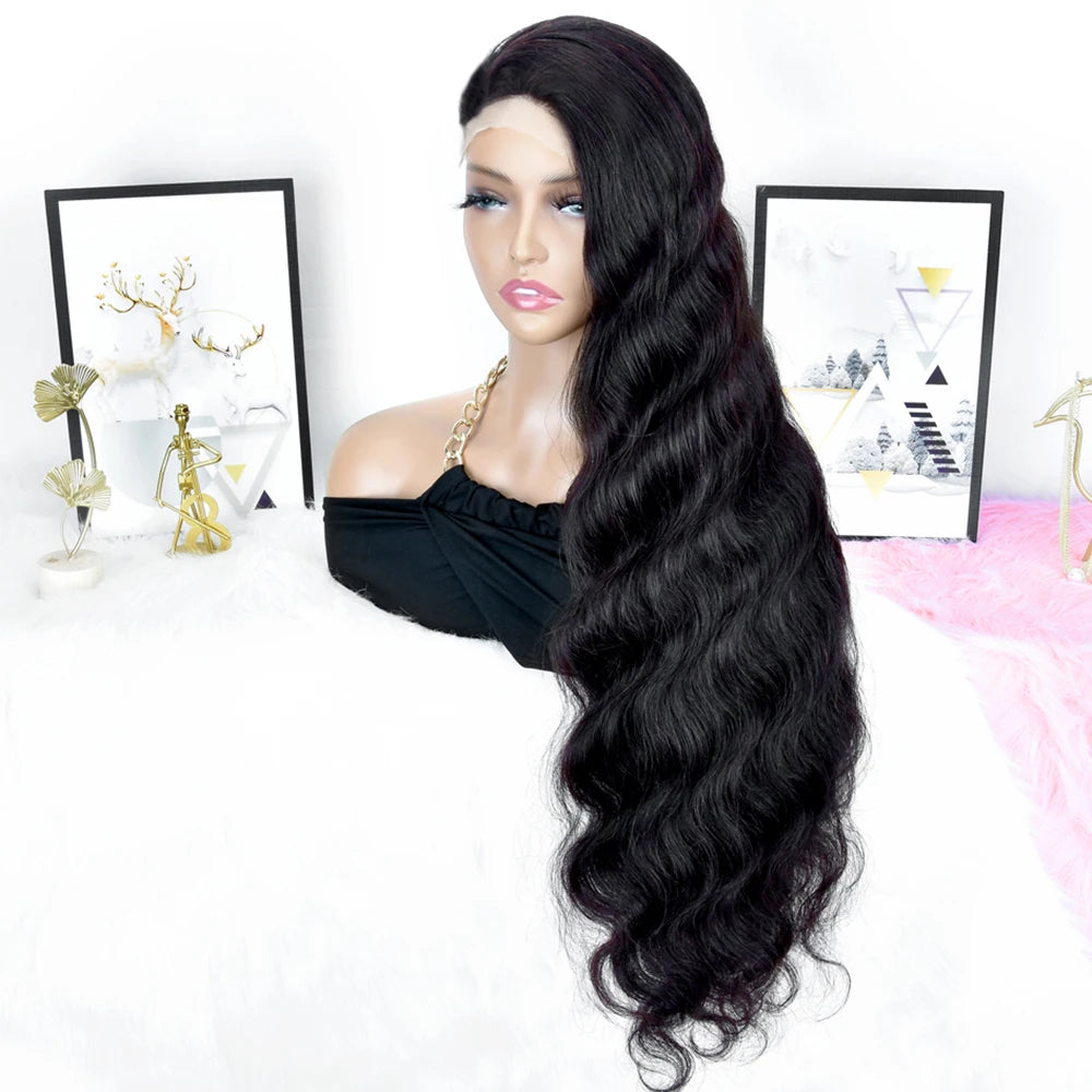 HairUGo 4# Brown Body Wave Lace Closure Human Hair Wigs T Lace Part Wigs Peruvian Hair Chocolate 4x4 Lace Closure Wigs For Women
