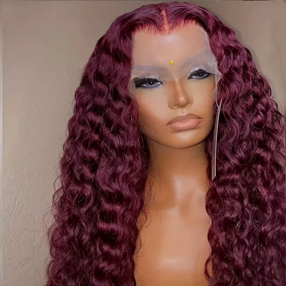 180density Long 26inch Lace Front Wigs Kinky Curly Synthetic Deep Water Wave For Black Women Pre Plucked With Baby Hair