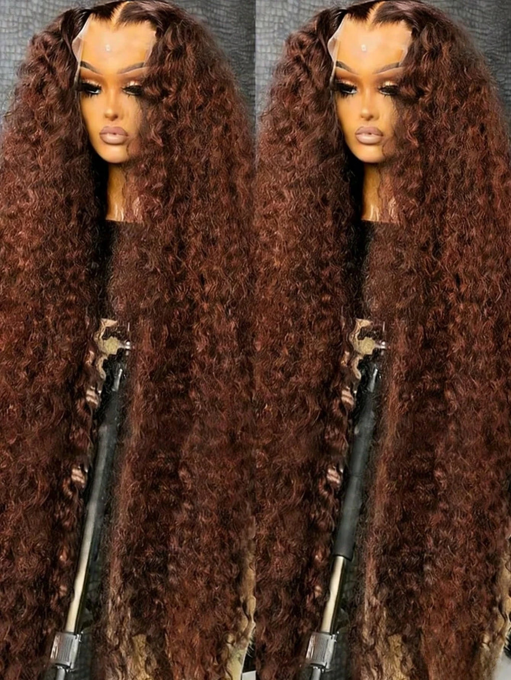 Chocolate Brown Deep Wave 13x6 Lace Front Wig Wig Human Hair Water Wave 250% Density Curly Wig Human Hair Brown Wigs Pre Plucked