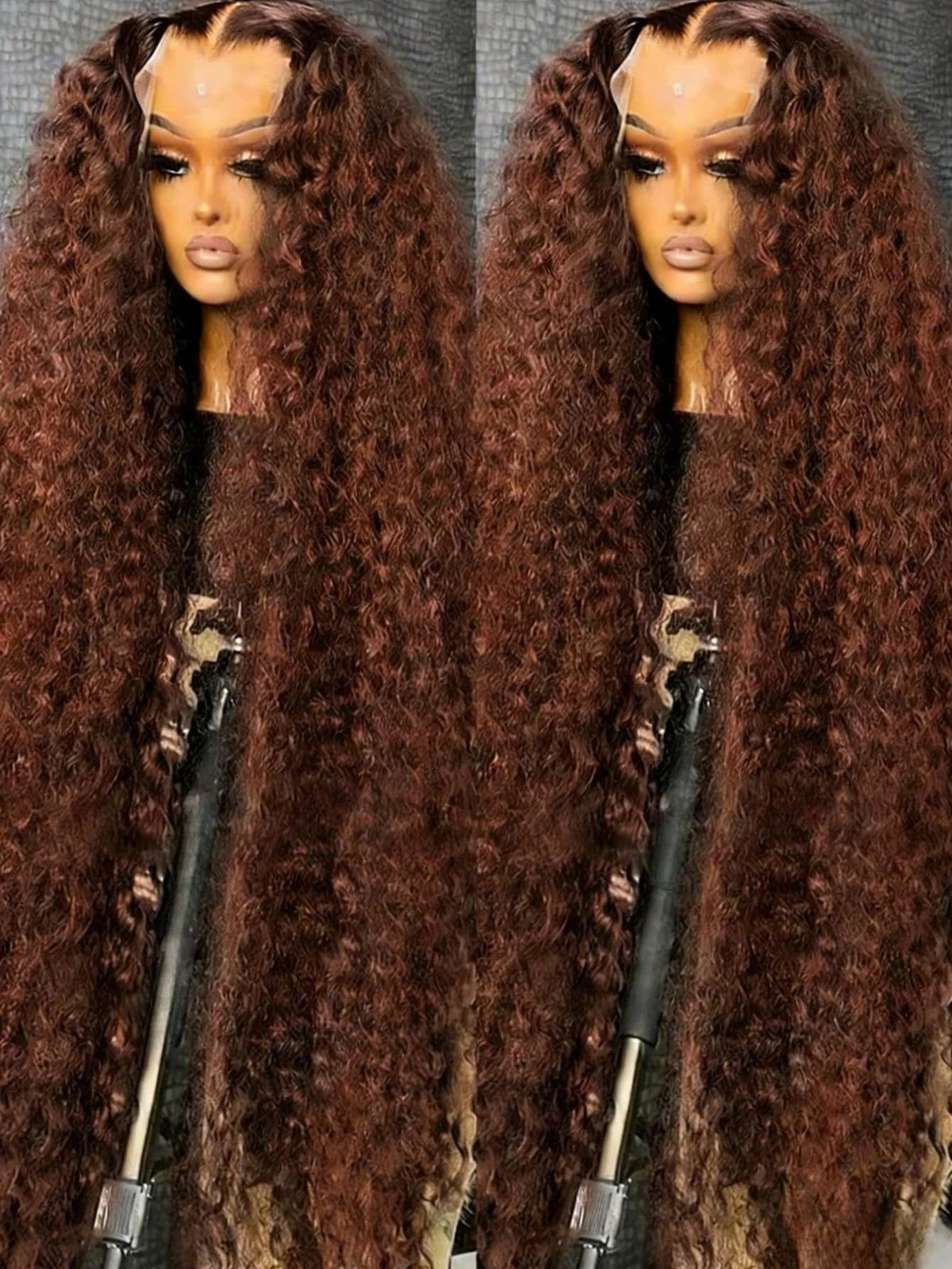 Chocolate Brown Deep Wave 13x6 Lace Front Wig Wig Human Hair Water Wave 250% Density Curly Wig Human Hair Brown Wigs Pre Plucked