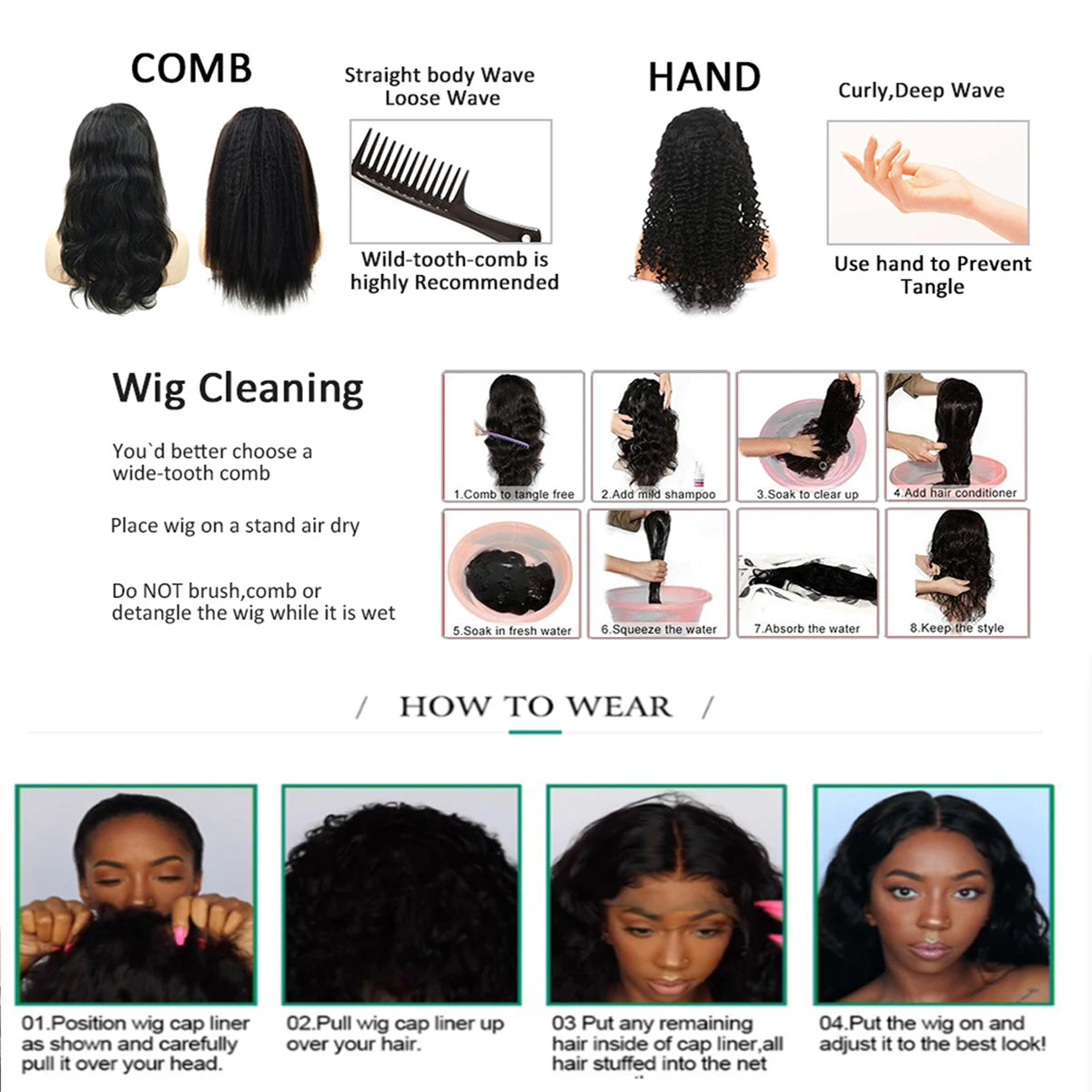 180density Long 26inch Lace Front Wigs Kinky Curly Synthetic Deep Water Wave For Black Women Pre Plucked With Baby Hair
