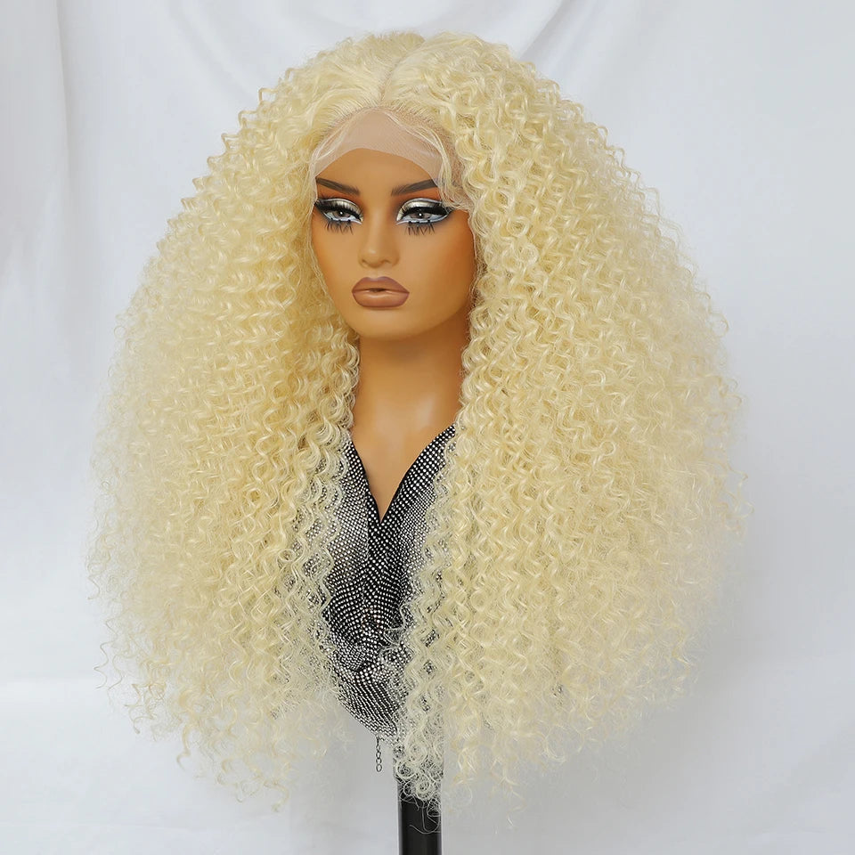 24 Inch Jerry Curl Synthetic Lace Wigs Ombre Burgundy Kinky Curly Wigs For Afro Female Black Latisha Lace Front Wigs For Woman