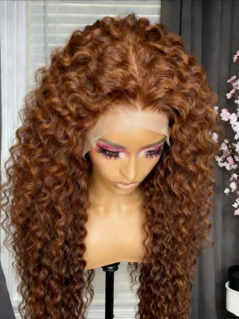 30 Inch Hot Red Wigs 13X4 Hd Lace Frontal Curly Wigs Red Color Deep Curly Wave Glueless Wigs For Women Cosplay Party Wigs